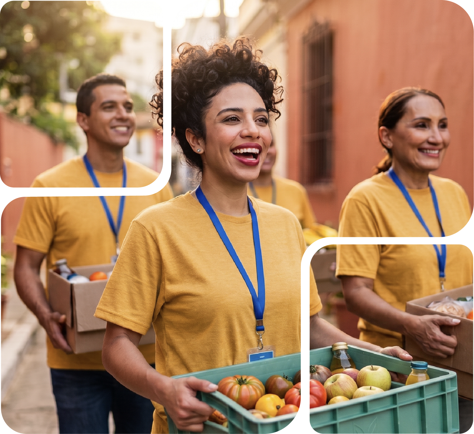 Voluntarios de LlegAyuda entregando ayuda